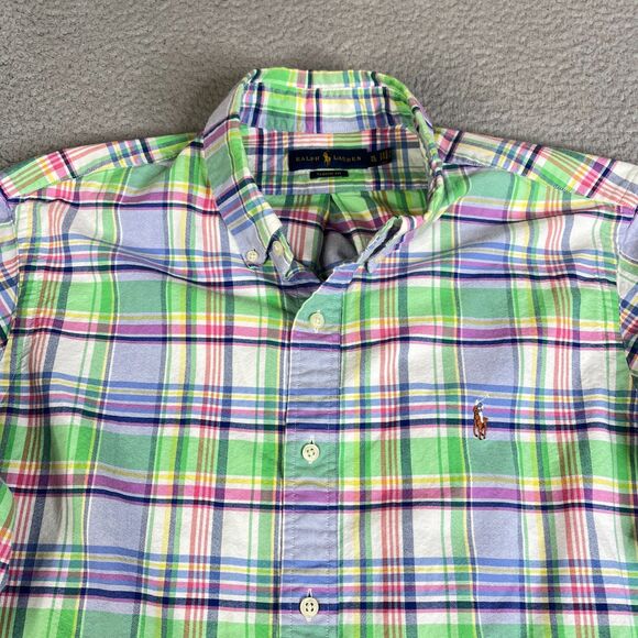 Ralph Lauren Shirt Men XL Green Purple Blue Oxford Long Sleeve Button Down - Picture 2 of 11